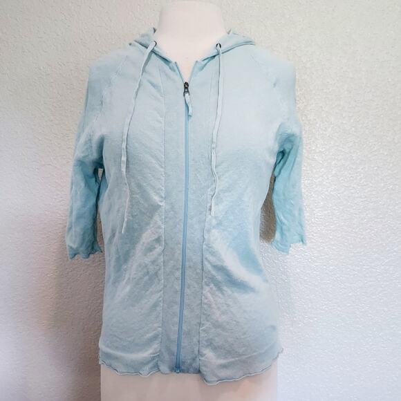 J. Jill Baby Blue Zip Cardigan Size M - Picture 1 of 9